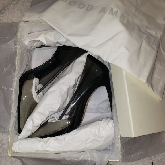 Good American Women's Cinderella Clear Pump Light Smoke, US 8 - Picture 5 of 8